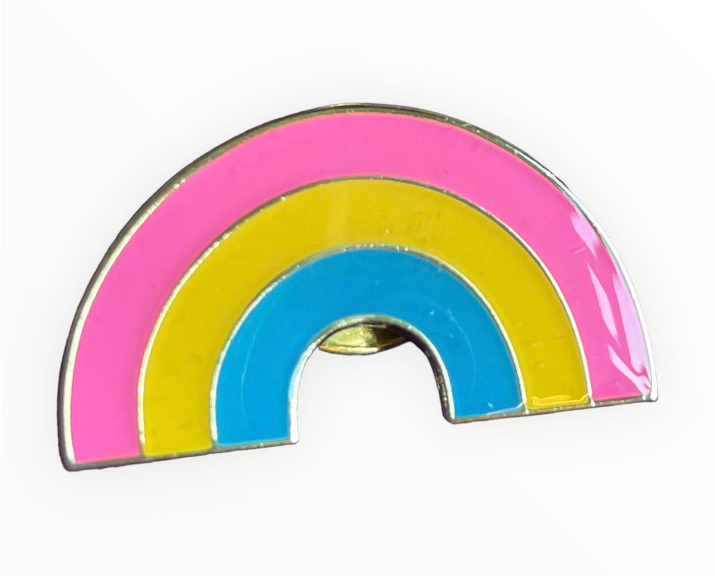 rainbow enamel pin badge, pink pastel