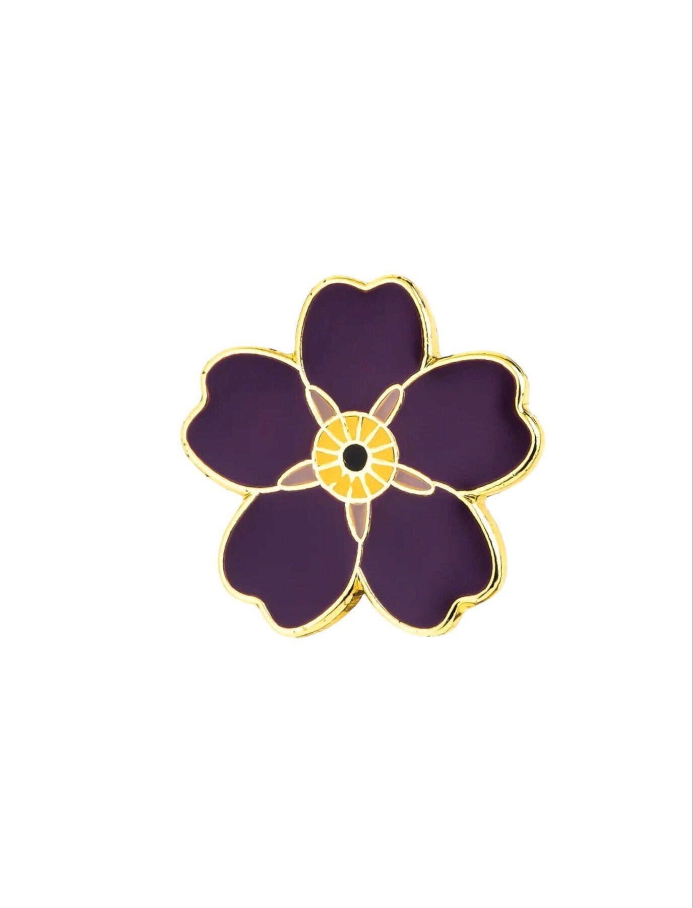Purple flower enamel pin badge