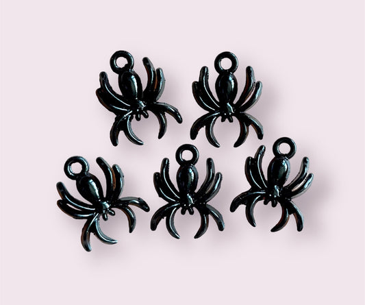 spider charms, 17mm black