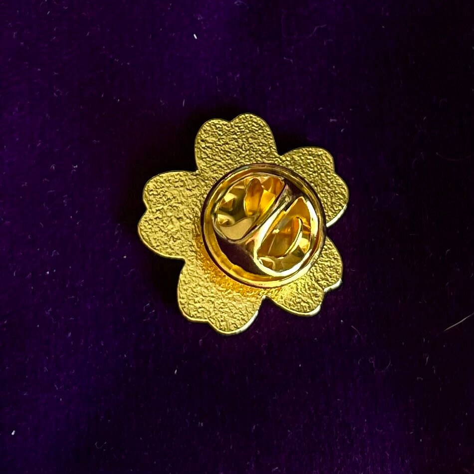 Purple flower enamel pin badge