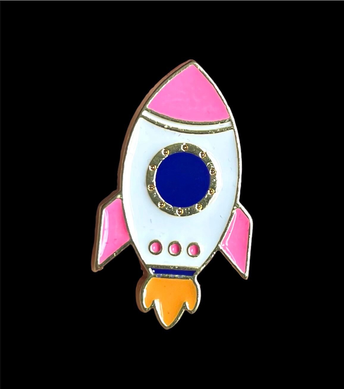 rocket enamel pin badge, 35mm