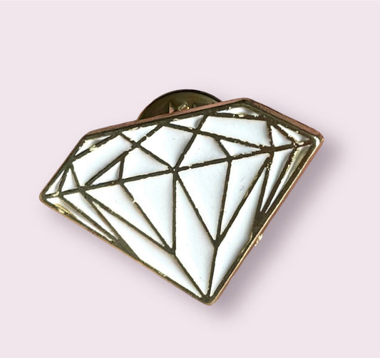 Diamond enamel pin badge, 30mm