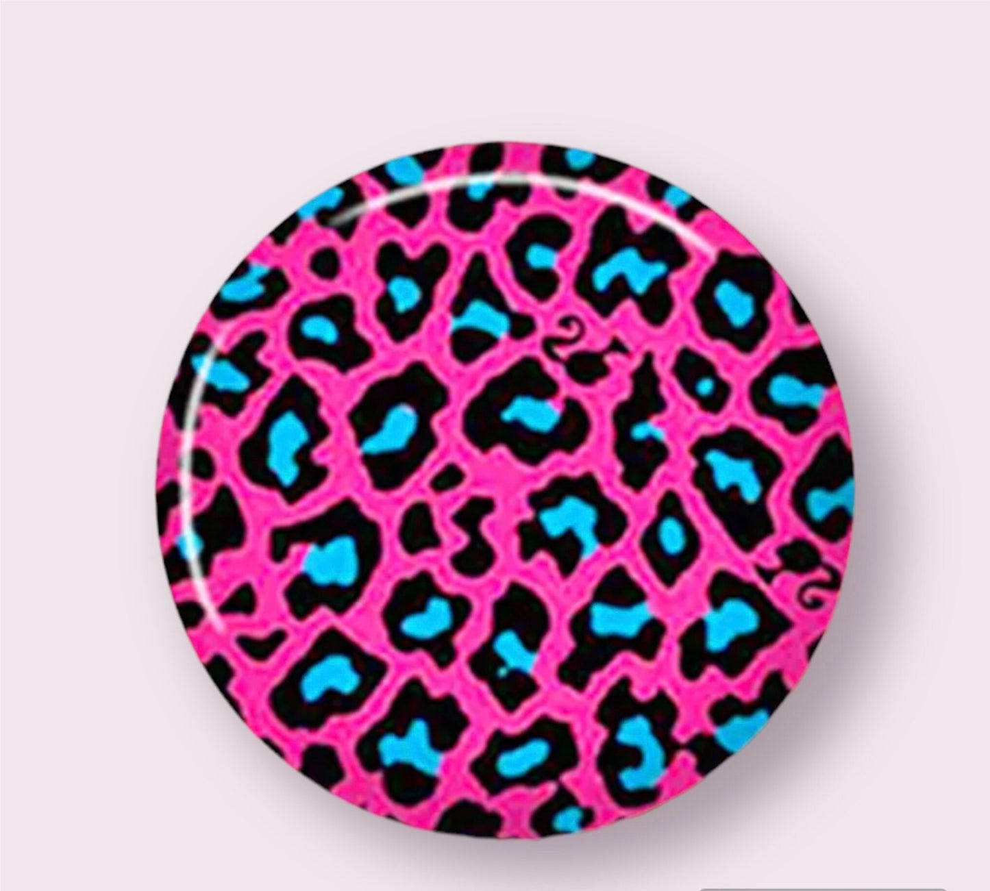 round pink leopard pattern glass cabochons, 12mm