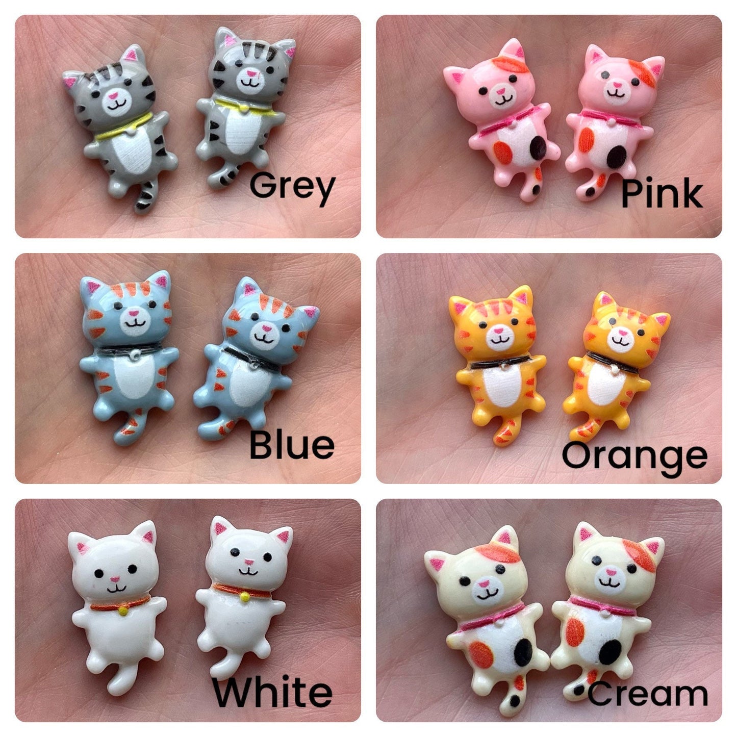 Cat resin embellishments, 26mm
