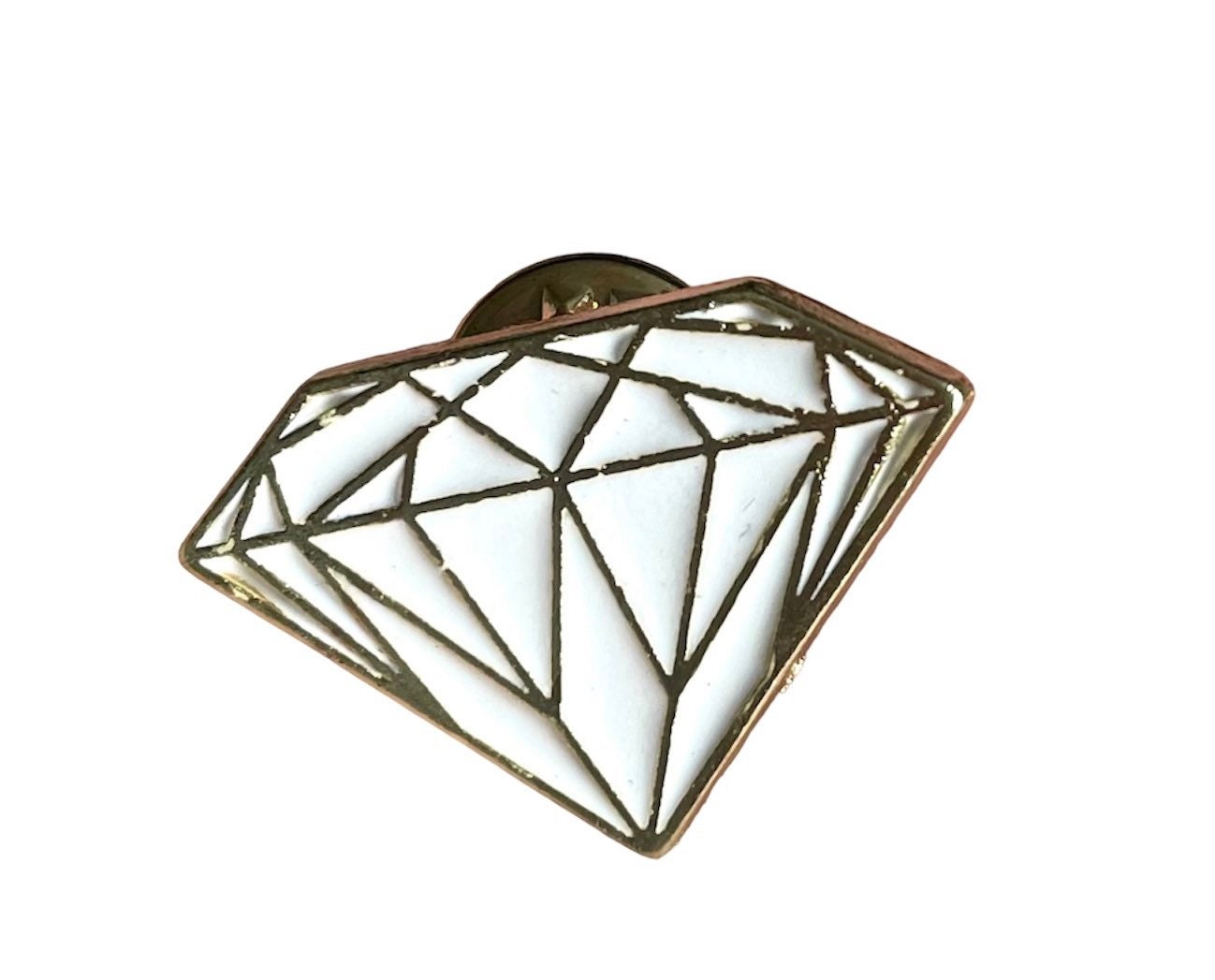 Diamond enamel pin badge, 30mm