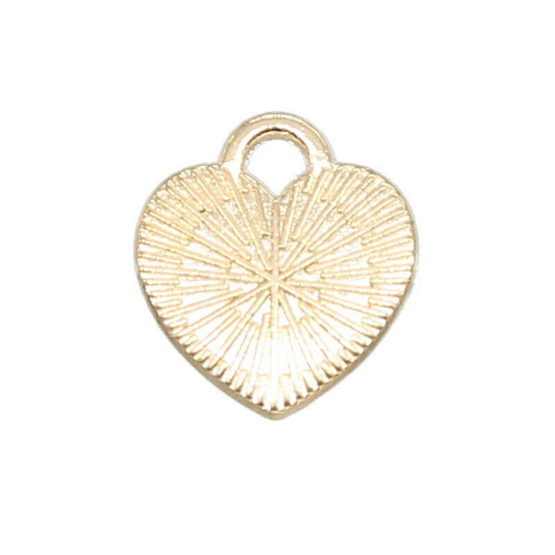 best friend heart charms, small gold 12mm alloy