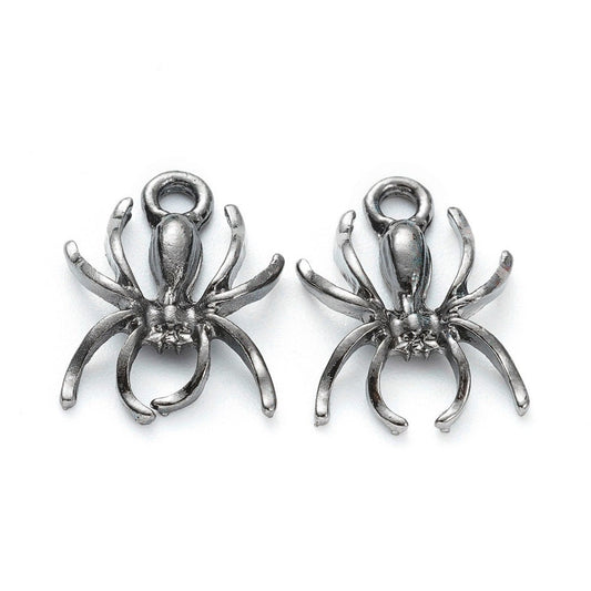 spider alloy pendants, 17mm silver
