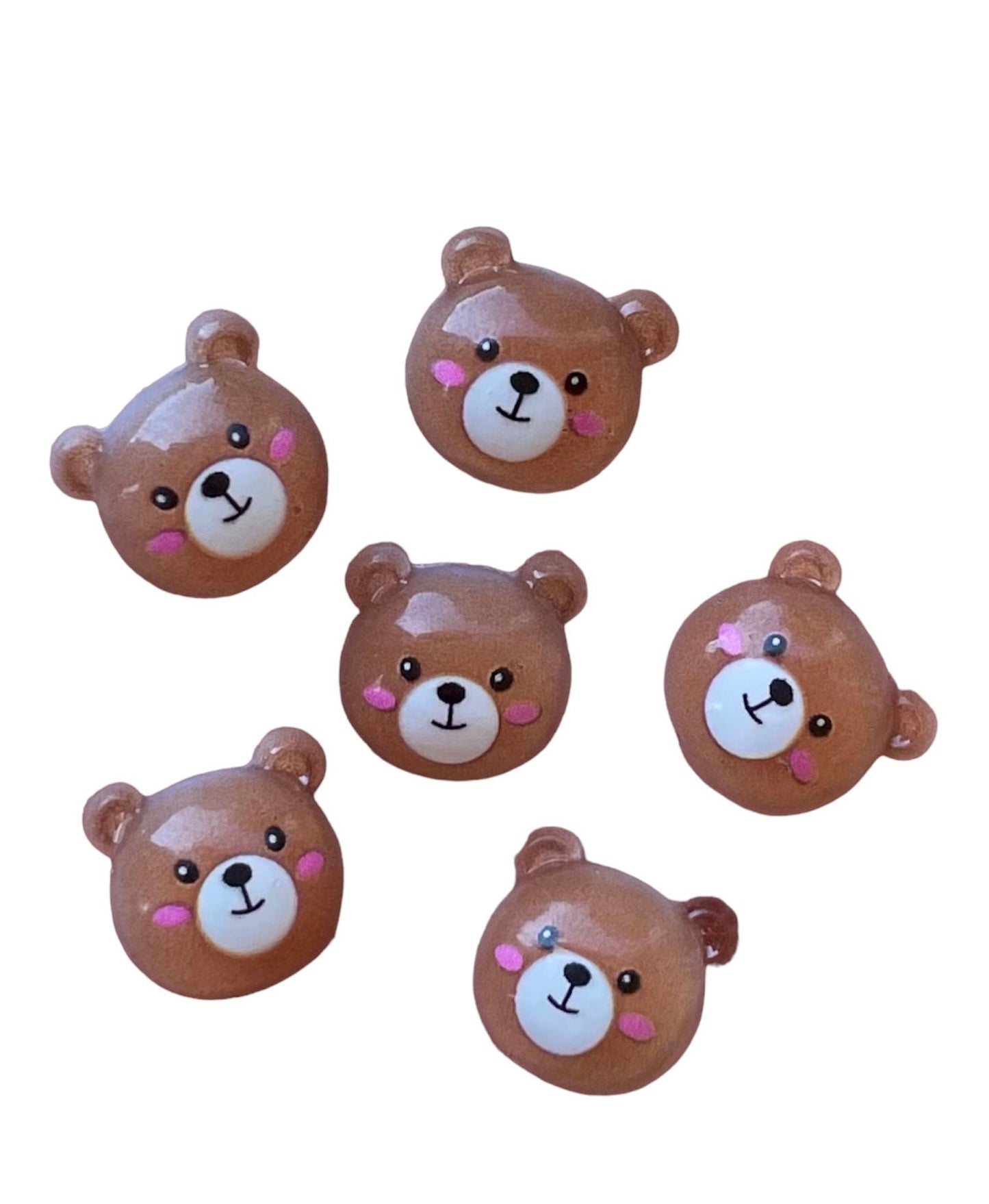 Teddy bear mini resin embellishments, 11mm