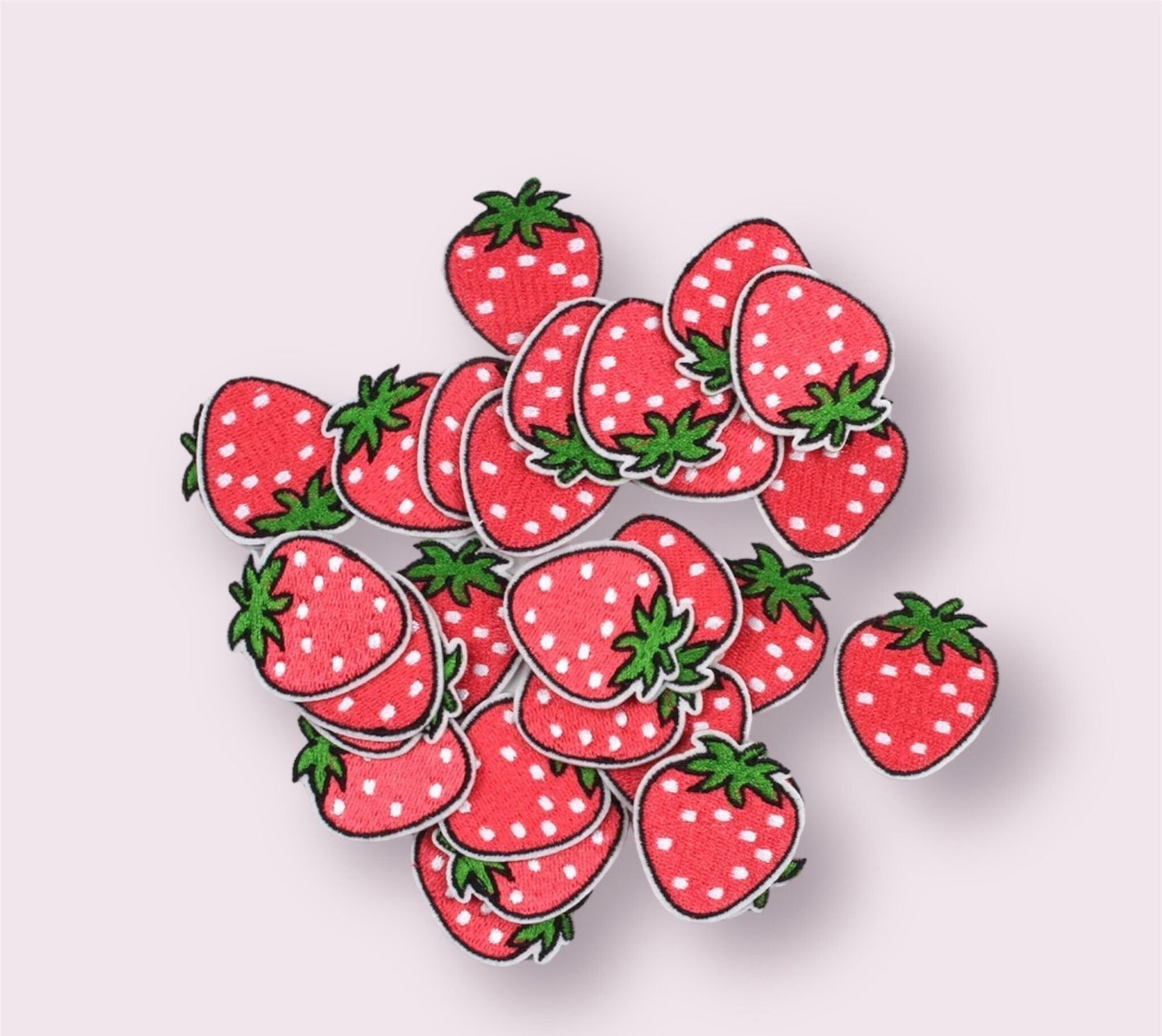 Strawberry iron on patch, 4cm