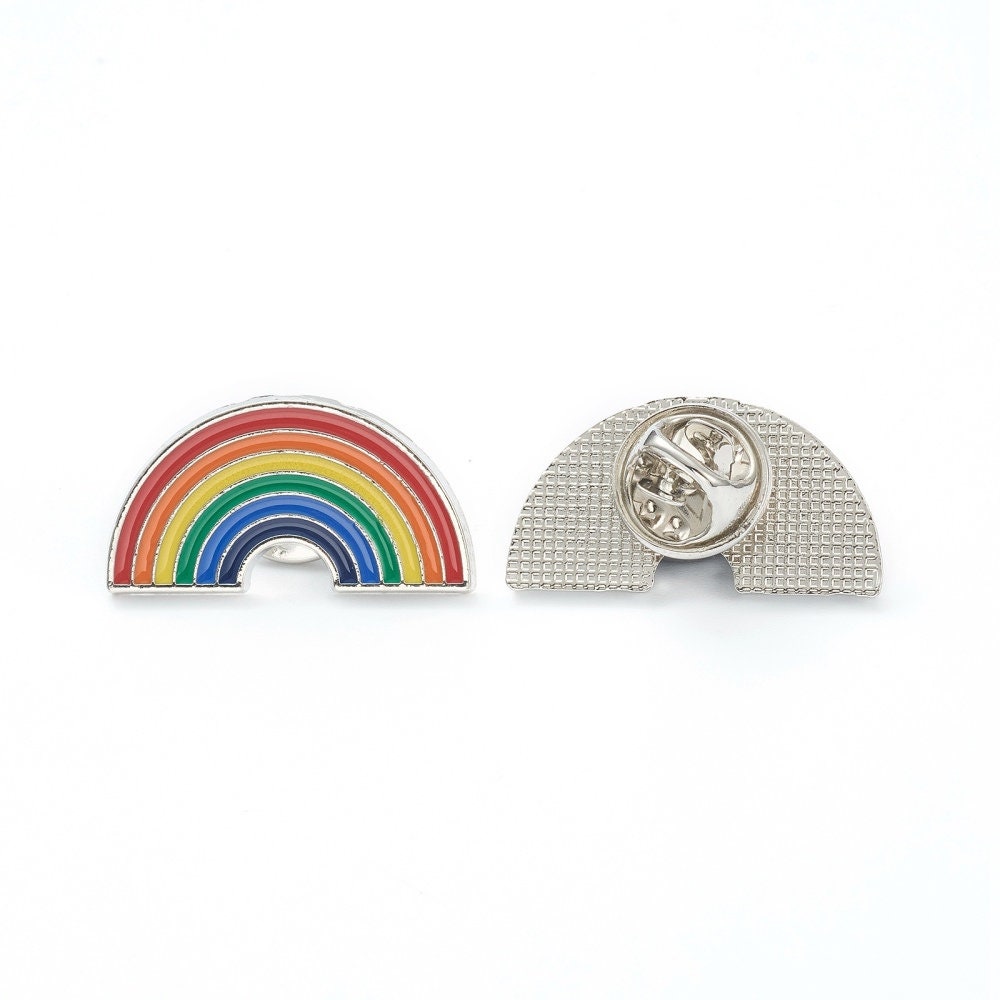 rainbow enamel pin badge, 30mm