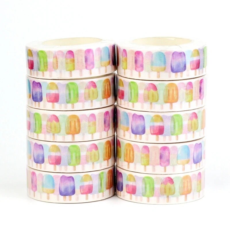 Ice lolly Washi tape roll, 10m single sided