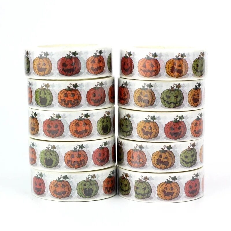 Pumpkin washi tape roll, 10m single sided