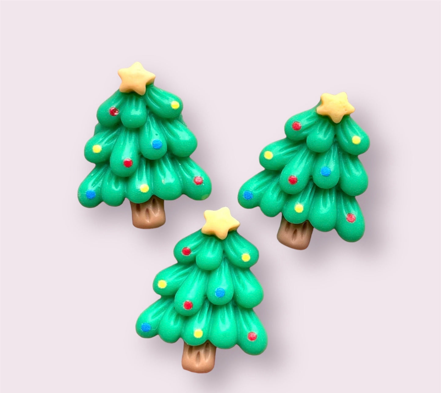 Christmas tree resin cabochons, 24mm