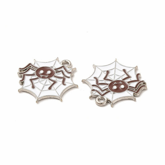 spider on web enamel charms, 20mm s
