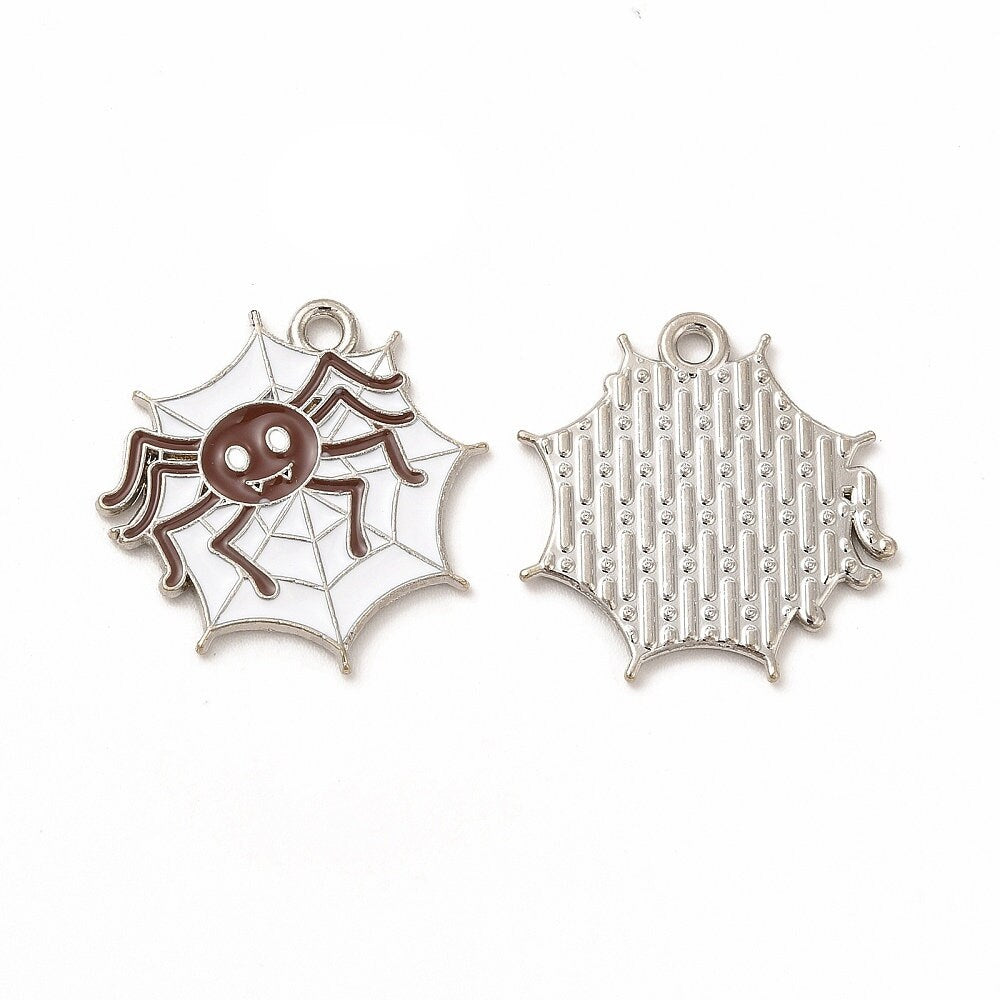 spider on web enamel charms, 20mm s