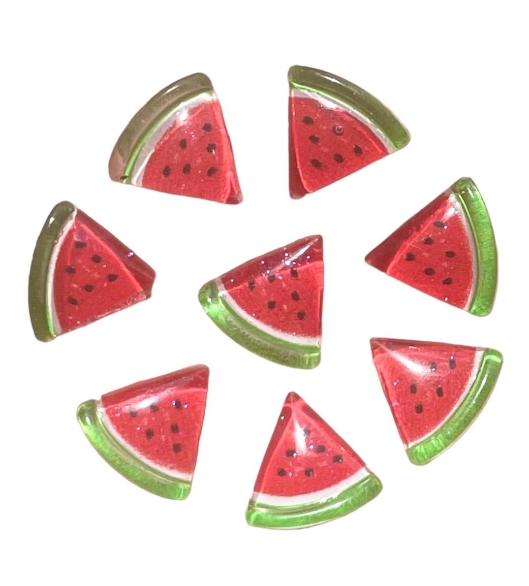watermelon mini resin embellishments, 11mm