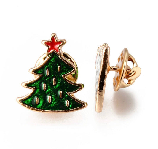 Christmas tree enamel pin badge,