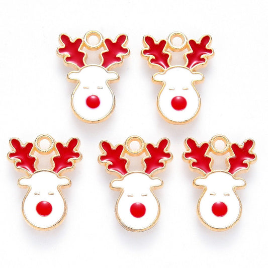 Reindeer charms, gold, 17mm