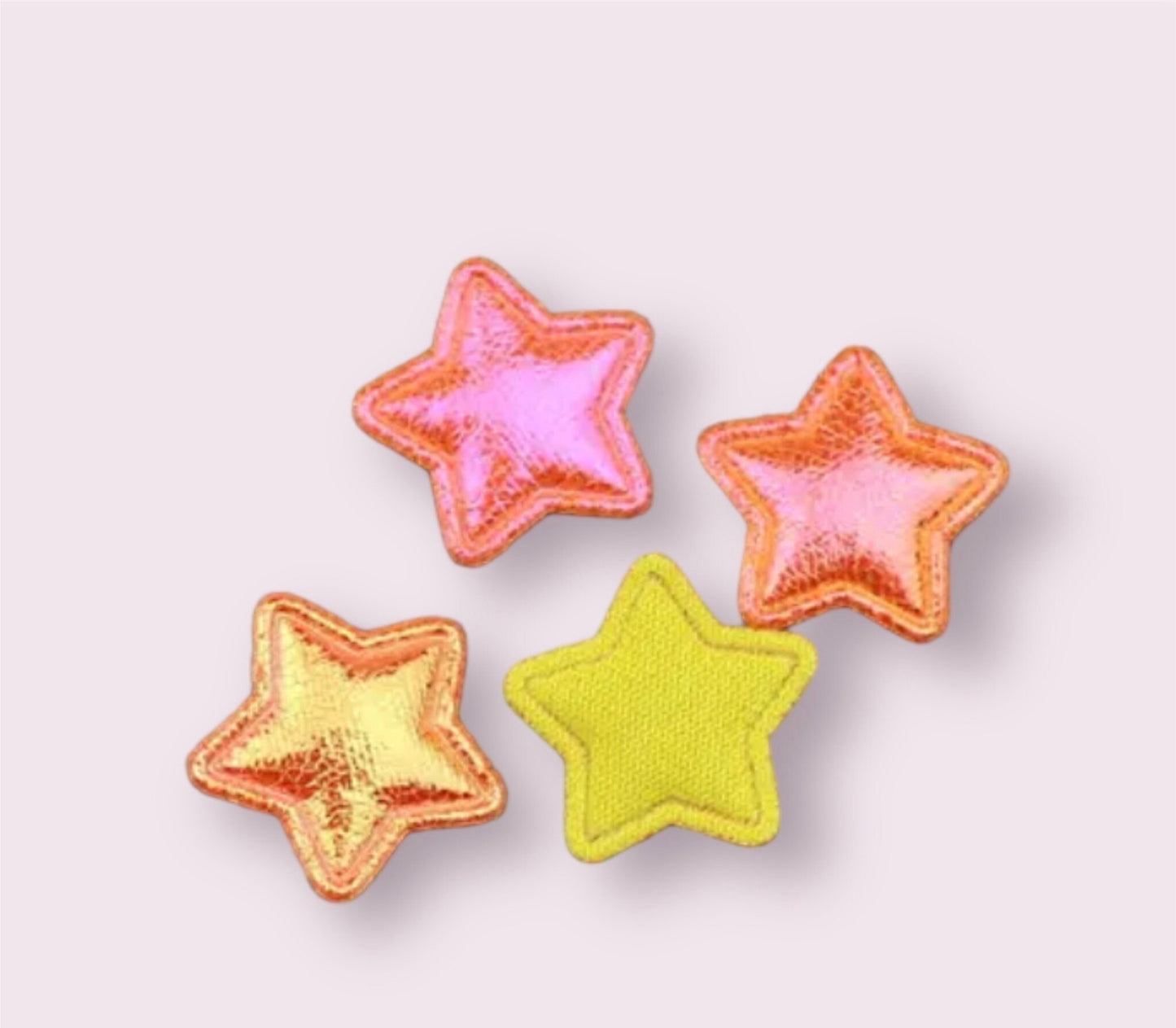 Star fabric appliqués, orange padded fabric 25mm