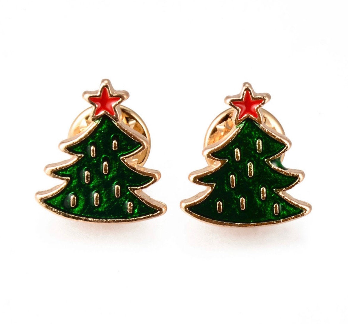 Christmas tree enamel pin badge,