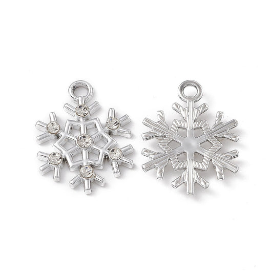 Silver Snowflake charms 26mm