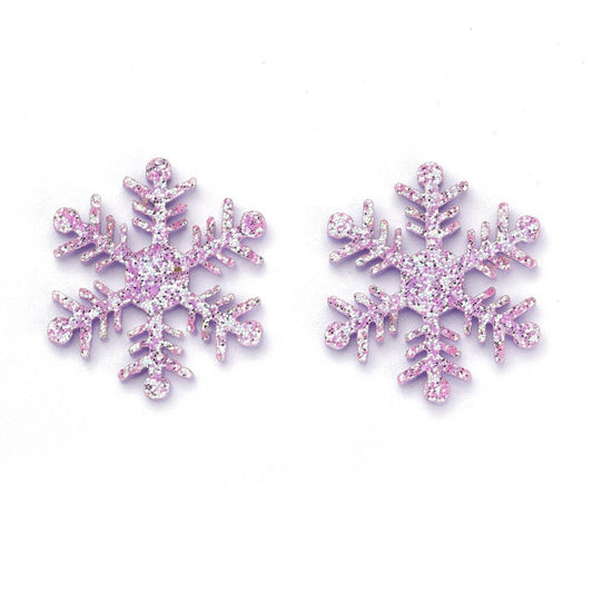 Felt lilac snowflake shapes, 36mm
