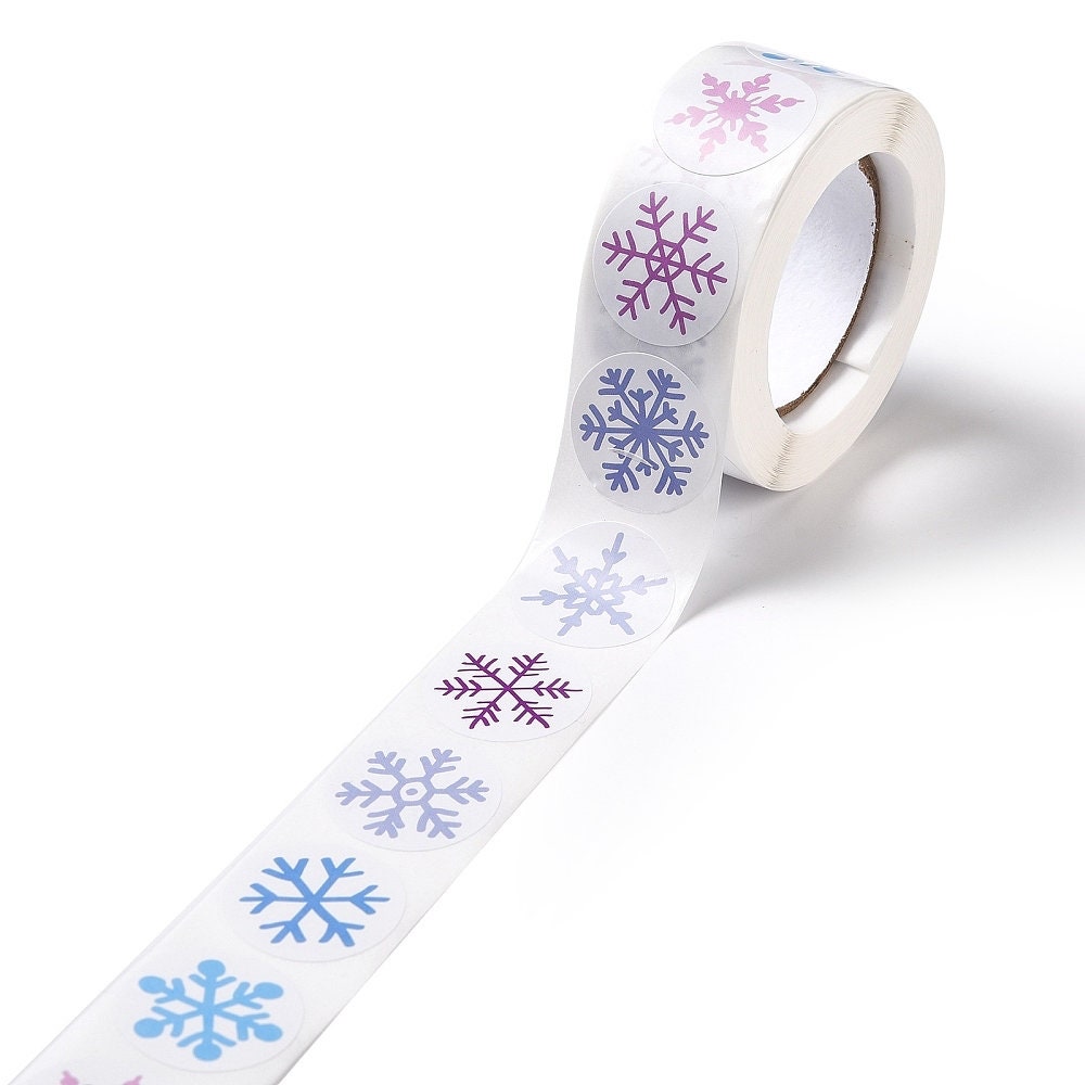 Snowflake craft stickers, blue 25mm