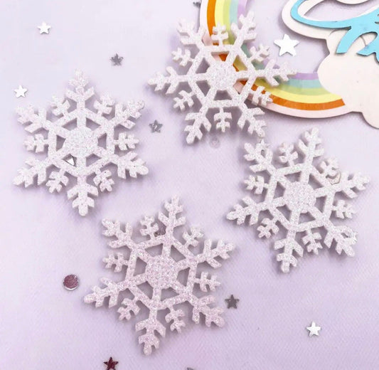 Felt white snowflake shapes, 42mm
