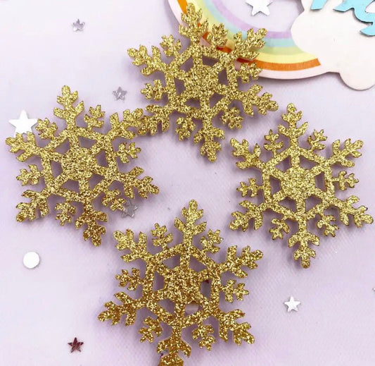 Felt gold snowflake shapes, 42mm