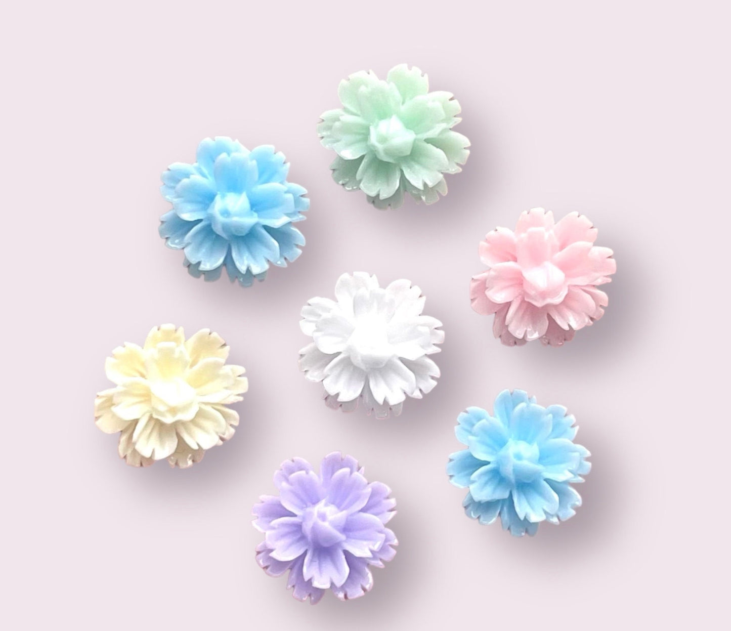 pale pastel 12mm flower cabochon mix