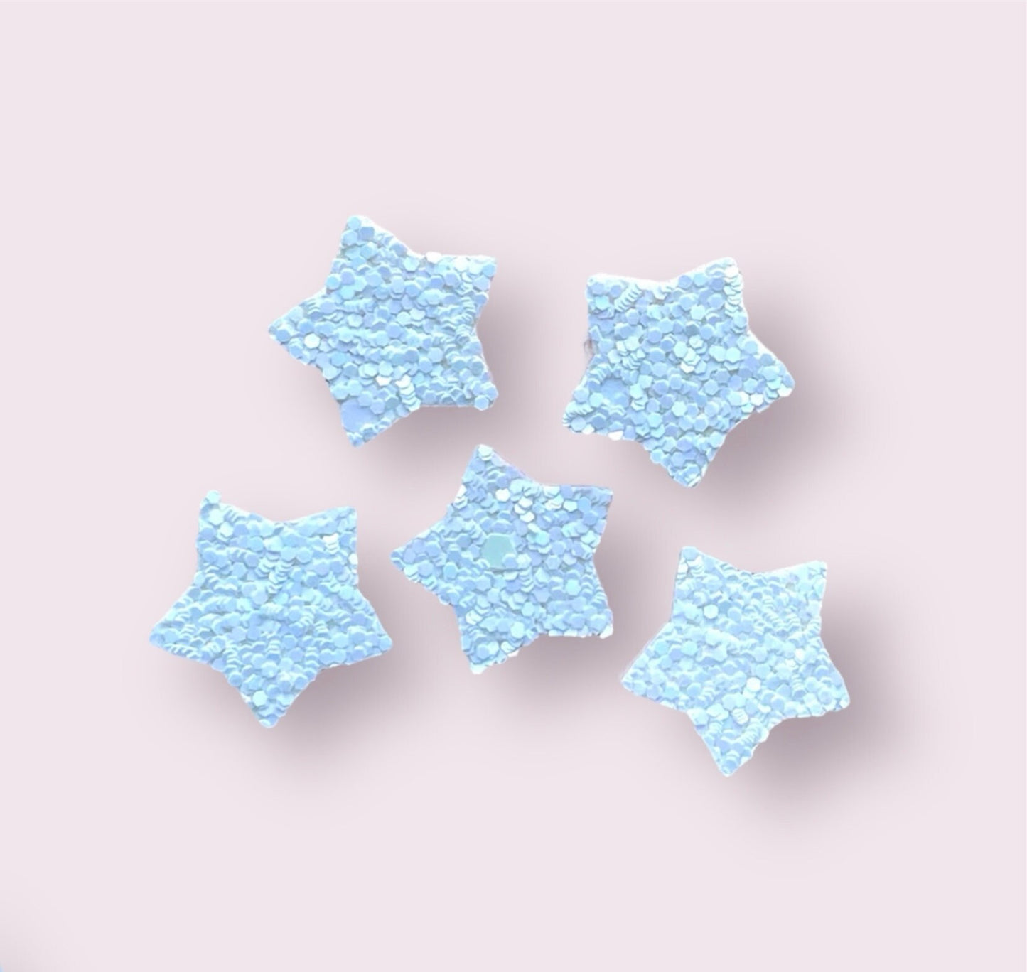 Star white felt fabric glitter appliqués, padded fabric 20mm