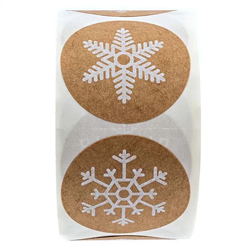 Snowflake craft stickers, brown 25mm