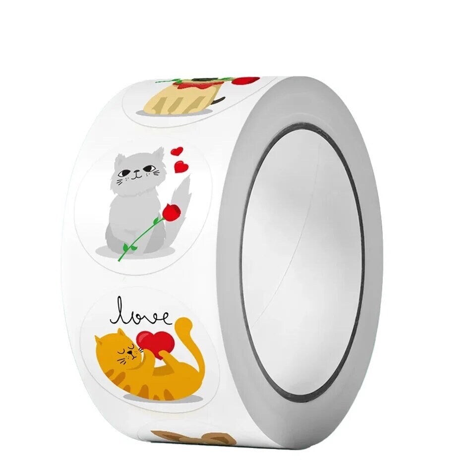 Animal circular craft stickers, 25mmn paper sticker