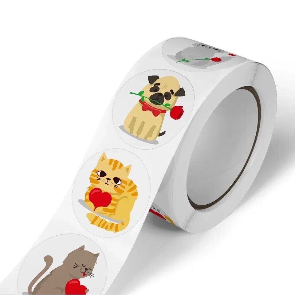 Animal circular craft stickers, 25mmn paper sticker