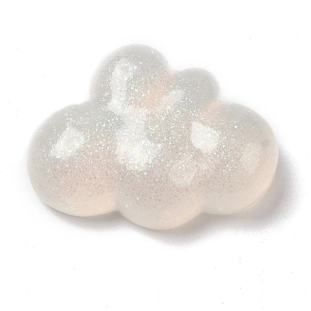 cloud cabochons, white 26mm