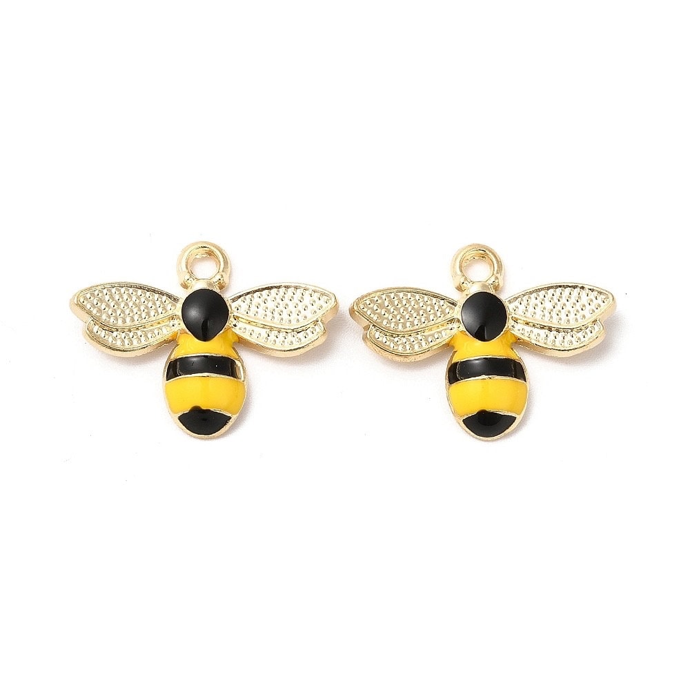 Bee charms, enamel 23mm