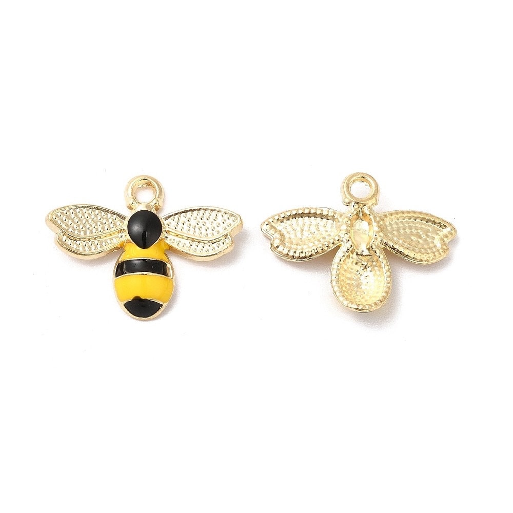Bee charms, enamel 23mm
