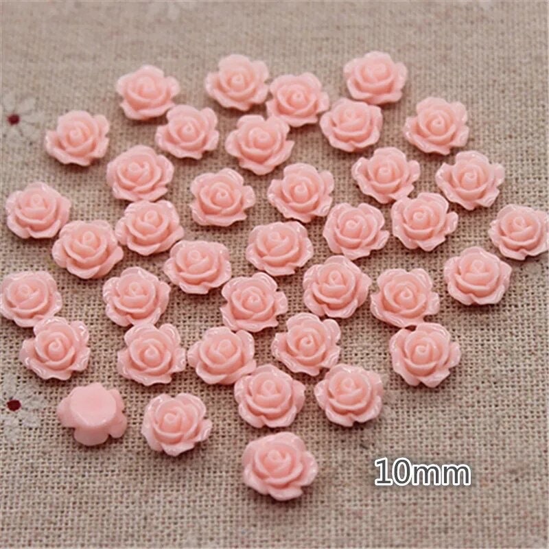 Pink rose cabochons,10mm
