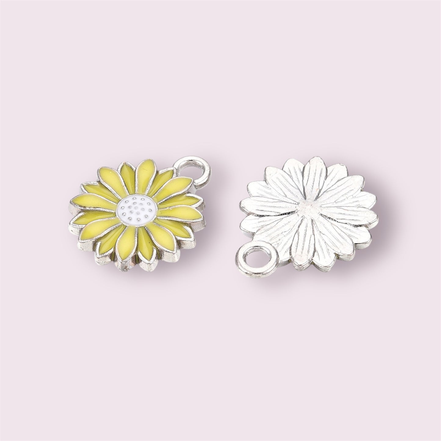 Daisy charms, yellow, 17mm