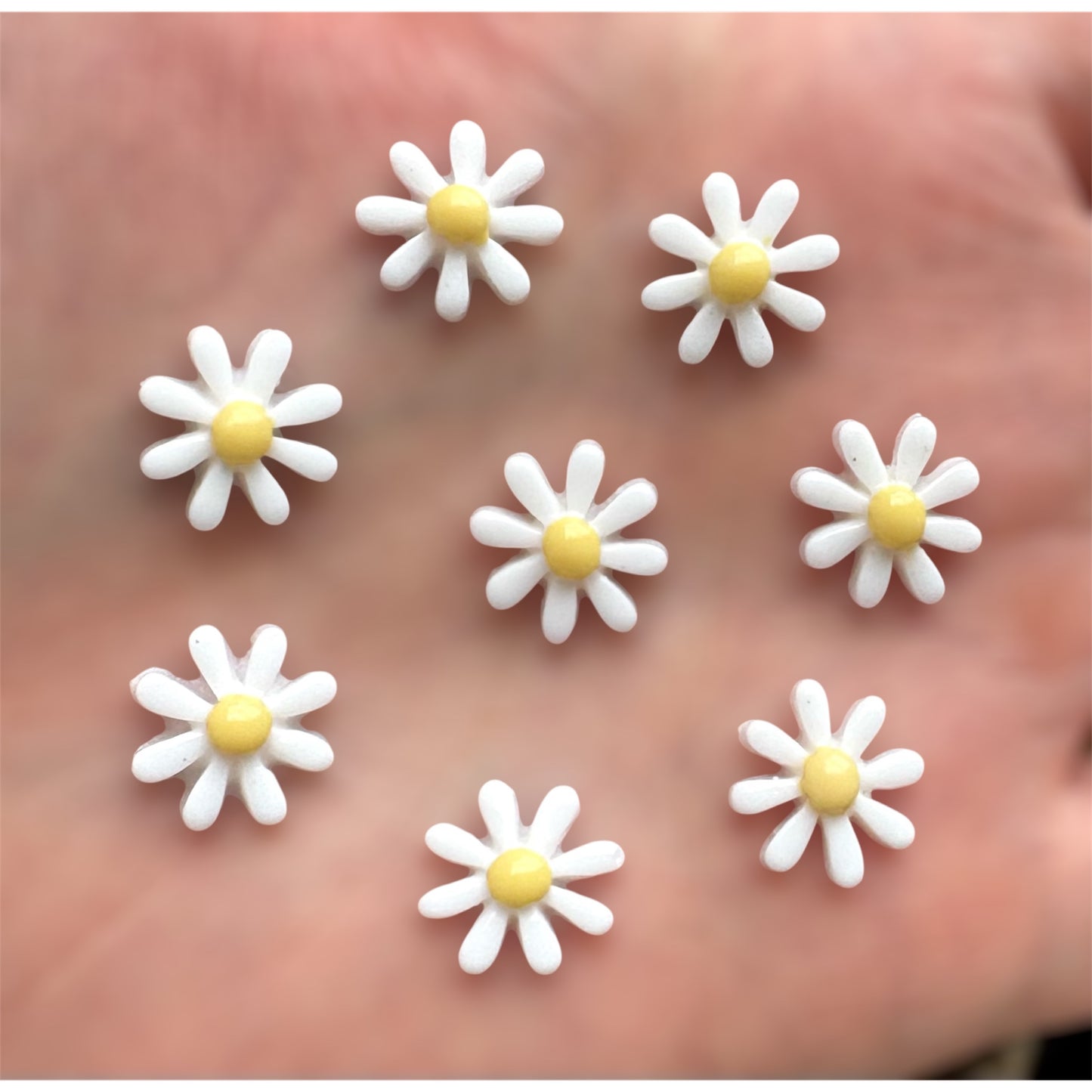 Daisy cabochons, 12mm white