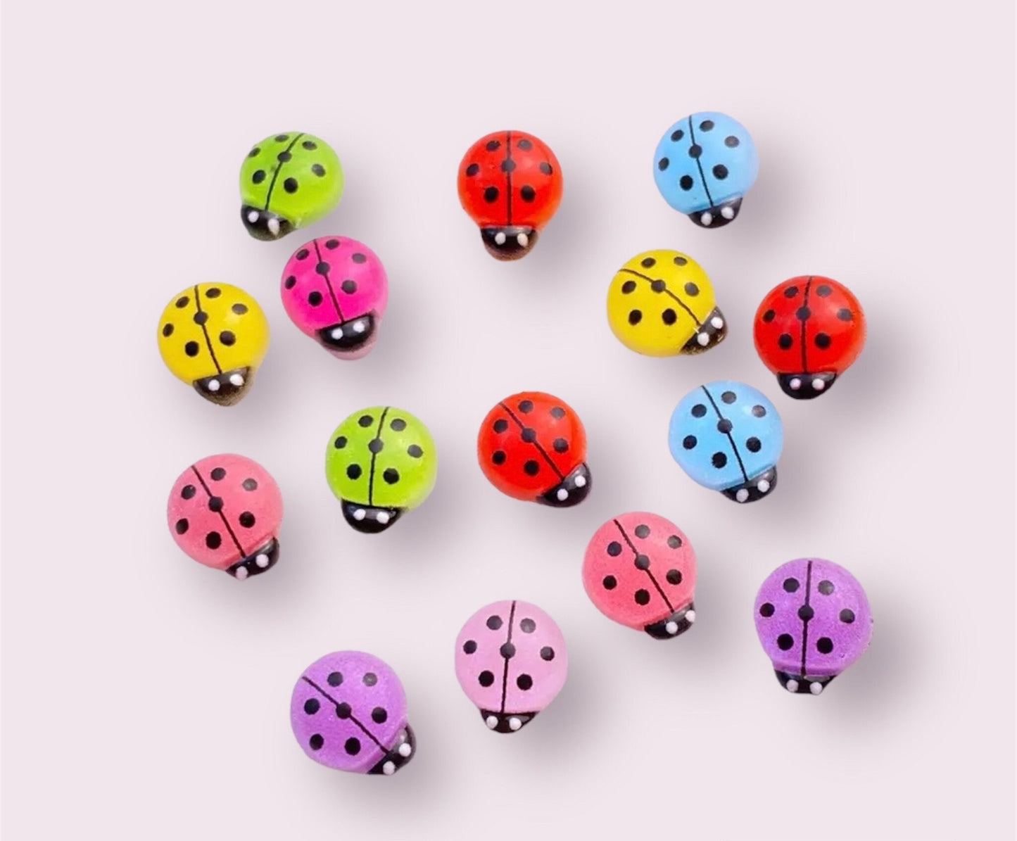 ladybird cabochons, mini 10mm