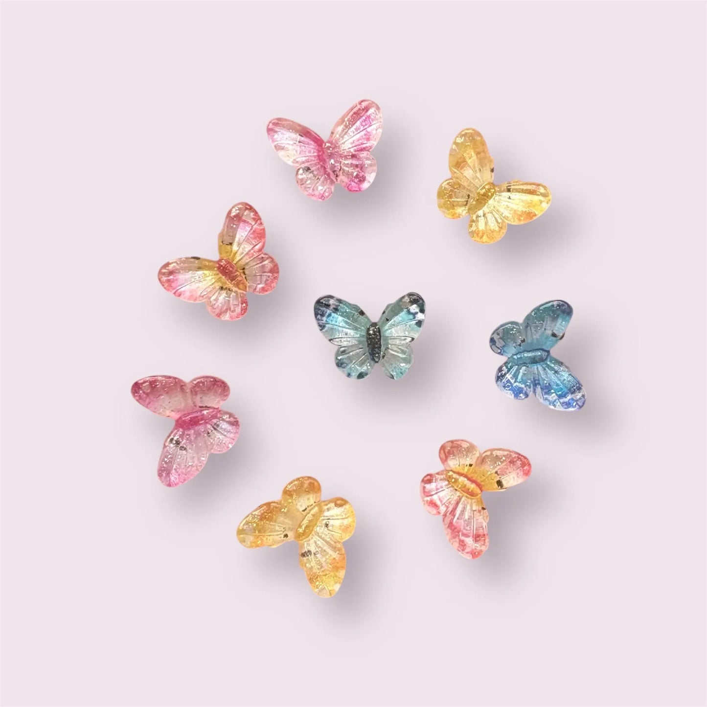Butterfly cabochons, pastel mix