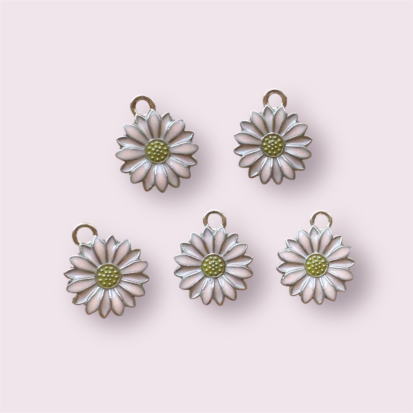 Daisy charms, pink, 17mm