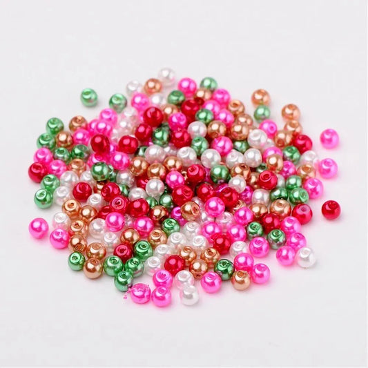 glass beads, Christmas mix, 4mm