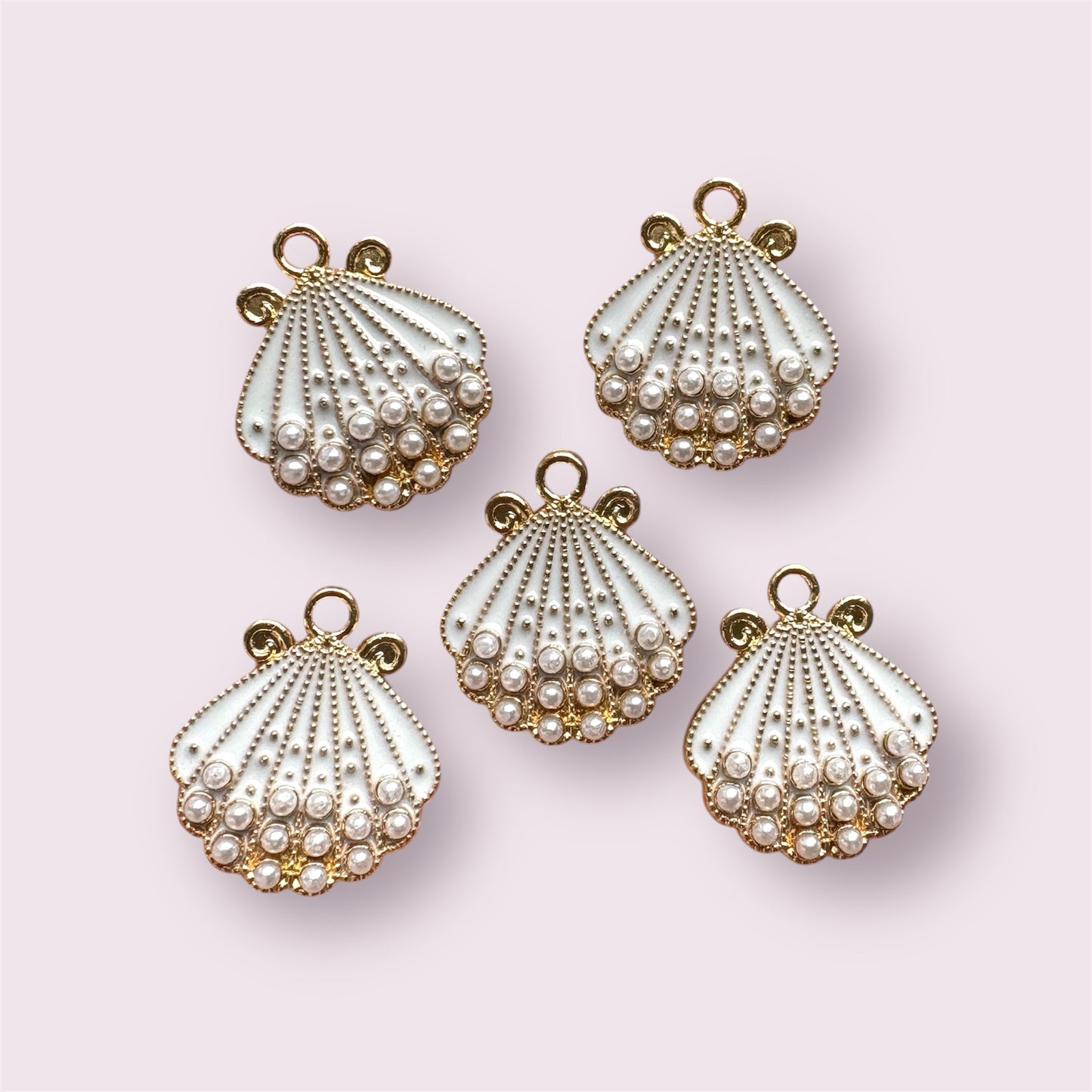 Shell charms, white pearl