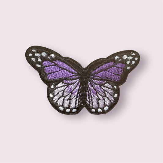 Purple 8cm iron on butterfly patch