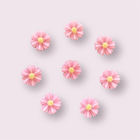 pink daisy cabochon, 8mm