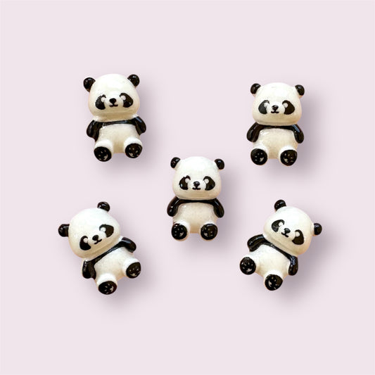 Panda cabochons, 13mm