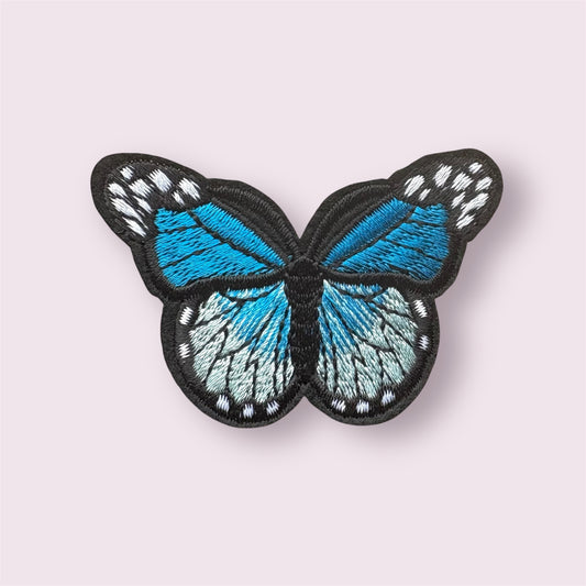 Blue butterfly iron on patch