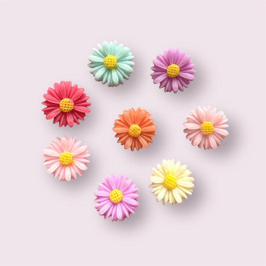 Flower cabochons, mixed pastel